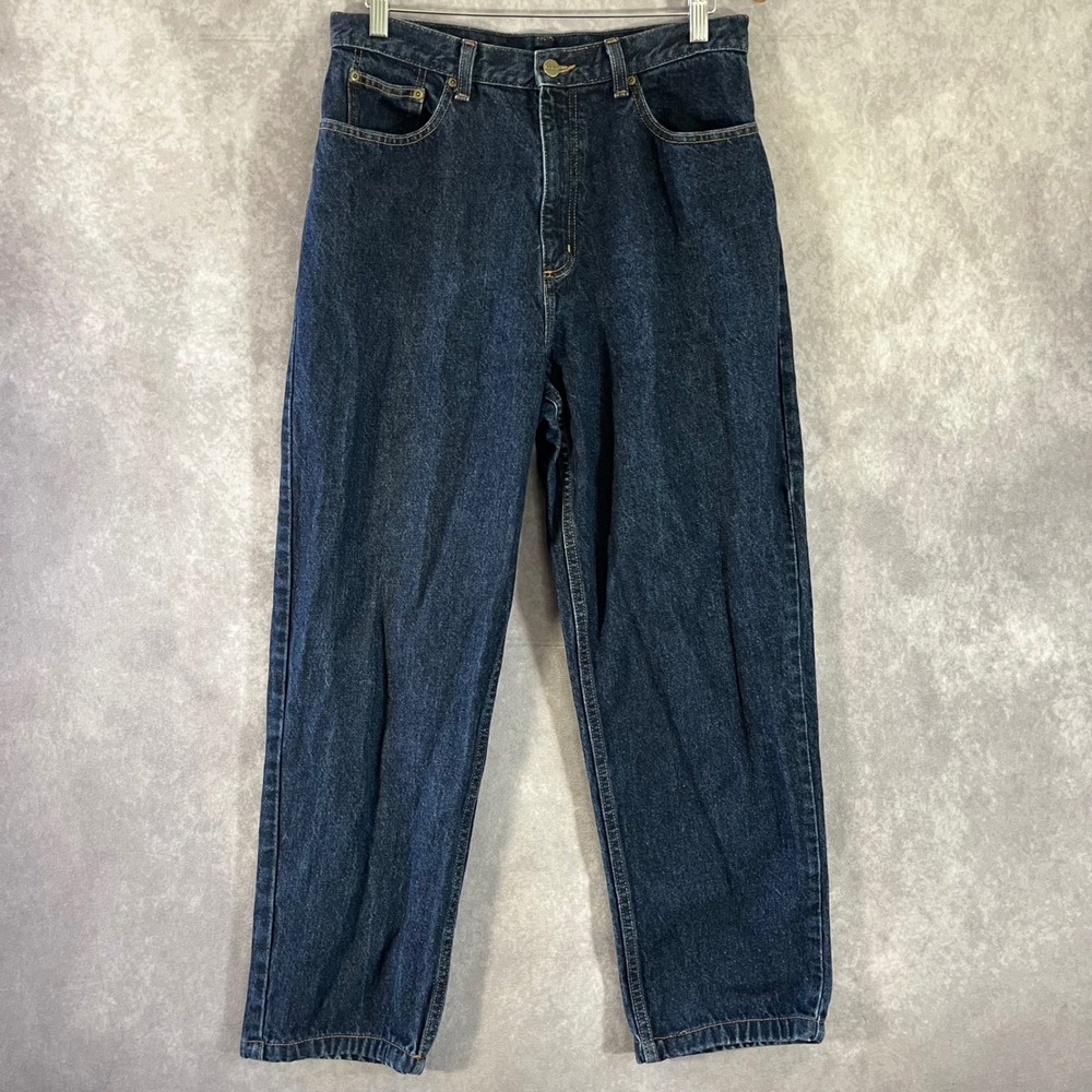 LL Bean Double L Natural Fit Jeans Women 14 M/T Dark Wash High Rise Cotton Denim
